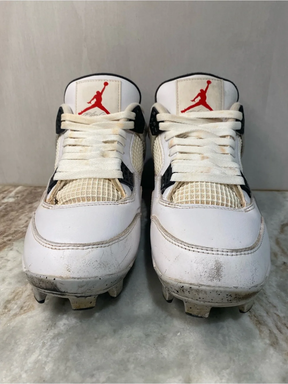Air Jordan 4 Retro MCS Cleats - White Cement (Men's Size 8)